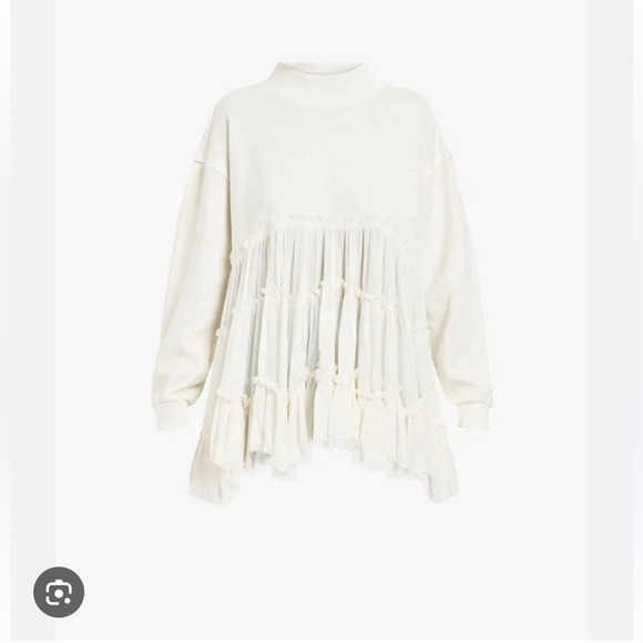 Free people Pixie Sweatshirt Pullover Tiered Ruffles Tunic - Picture 1 of 8